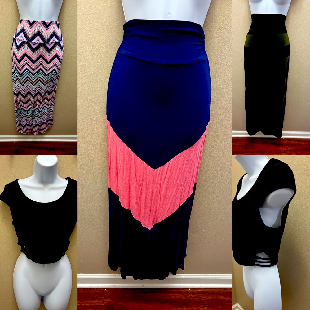 3 skirts and 1 top size medium
